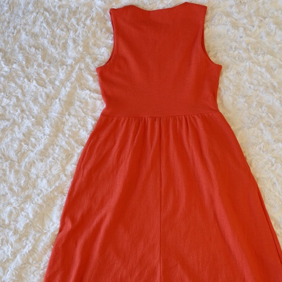 DRAPER JAMES RSVP Sleeveless Midi Dress w/pockets - XS - Orange - Picture 3 of 14